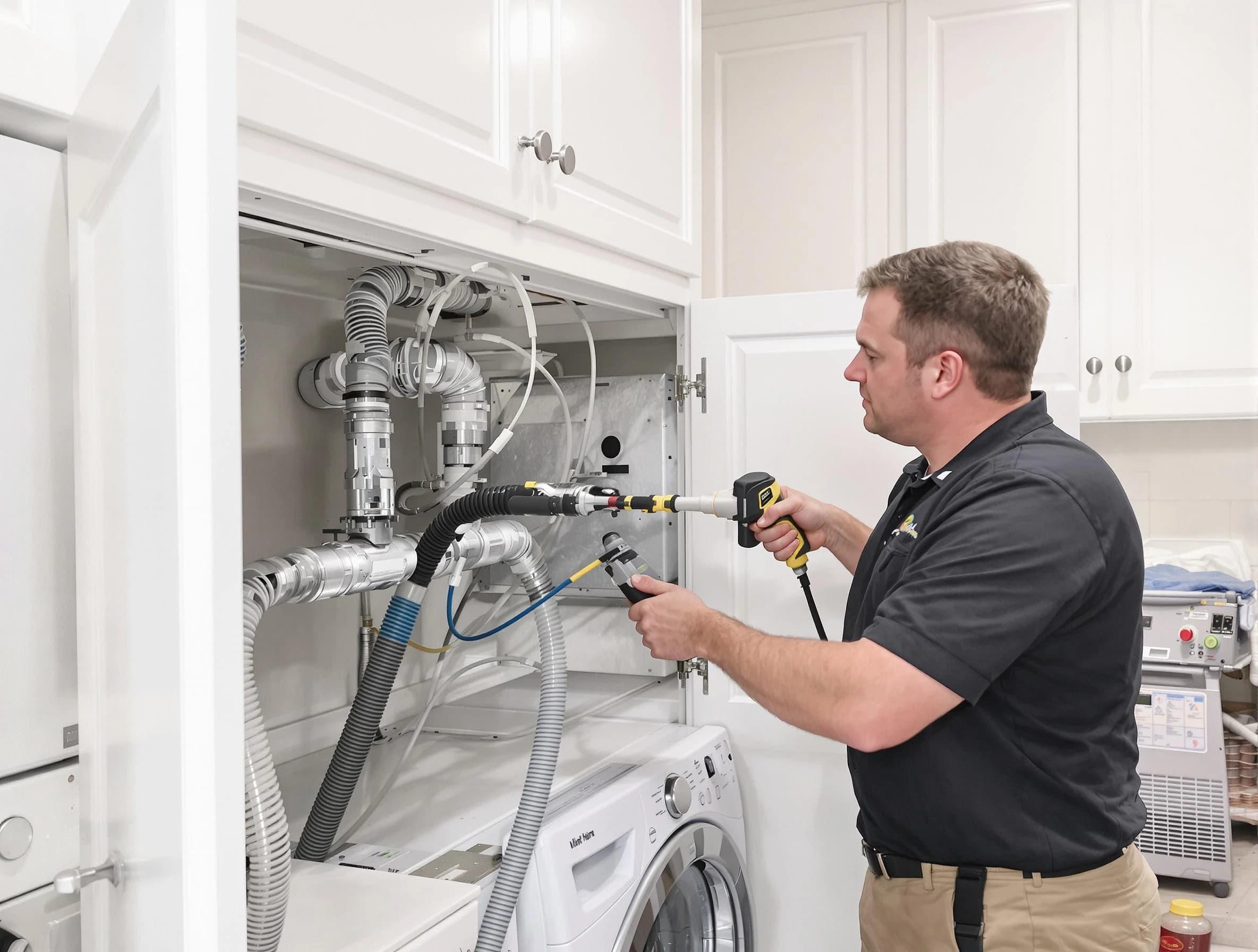 Oneonta Dryer Vent Cleaning professional removing severe blockage from a clogged dryer vent in Oneonta