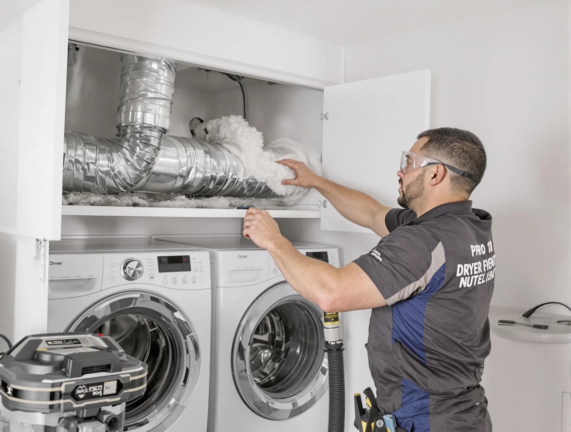 Oneonta Dryer Vent Cleaning certified technician performing specialized gas dryer vent cleaning in Oneonta