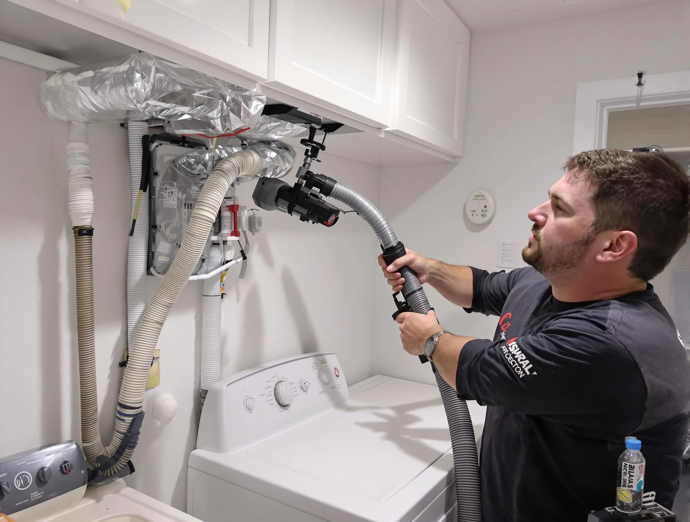 Oneonta Dryer Vent Cleaning certified technician performing safety-focused gas dryer vent cleaning in Oneonta