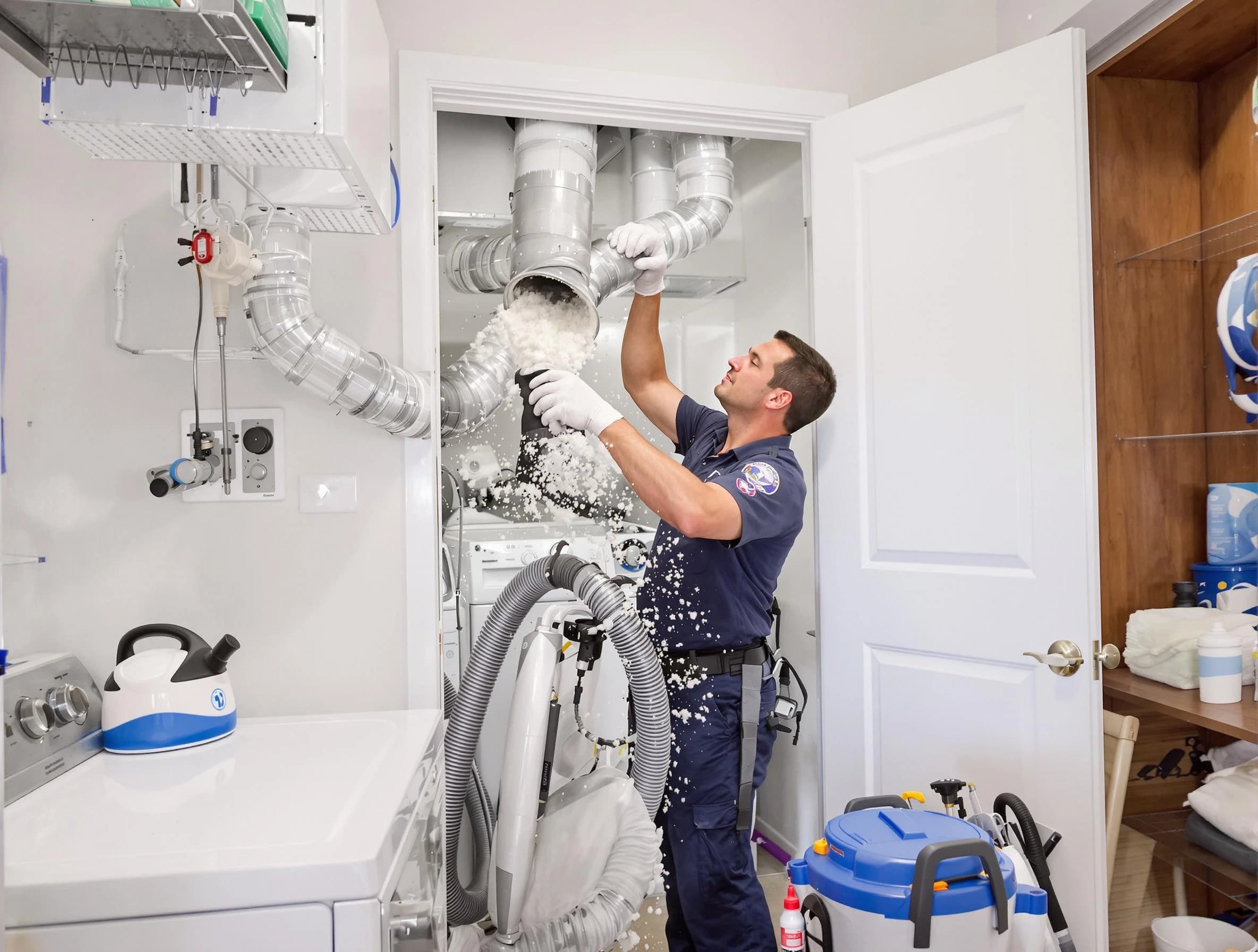 Oneonta Dryer Vent Cleaning technician delivering thorough residential dryer vent cleaning service in Oneonta